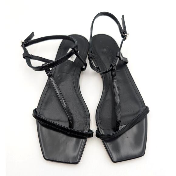 Aeyde Ella Slingback Thong Sandals Women's Leather Black Size US7 EU37 - Picture 3 of 11